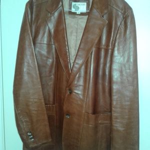 Stilton leather sportscoat.